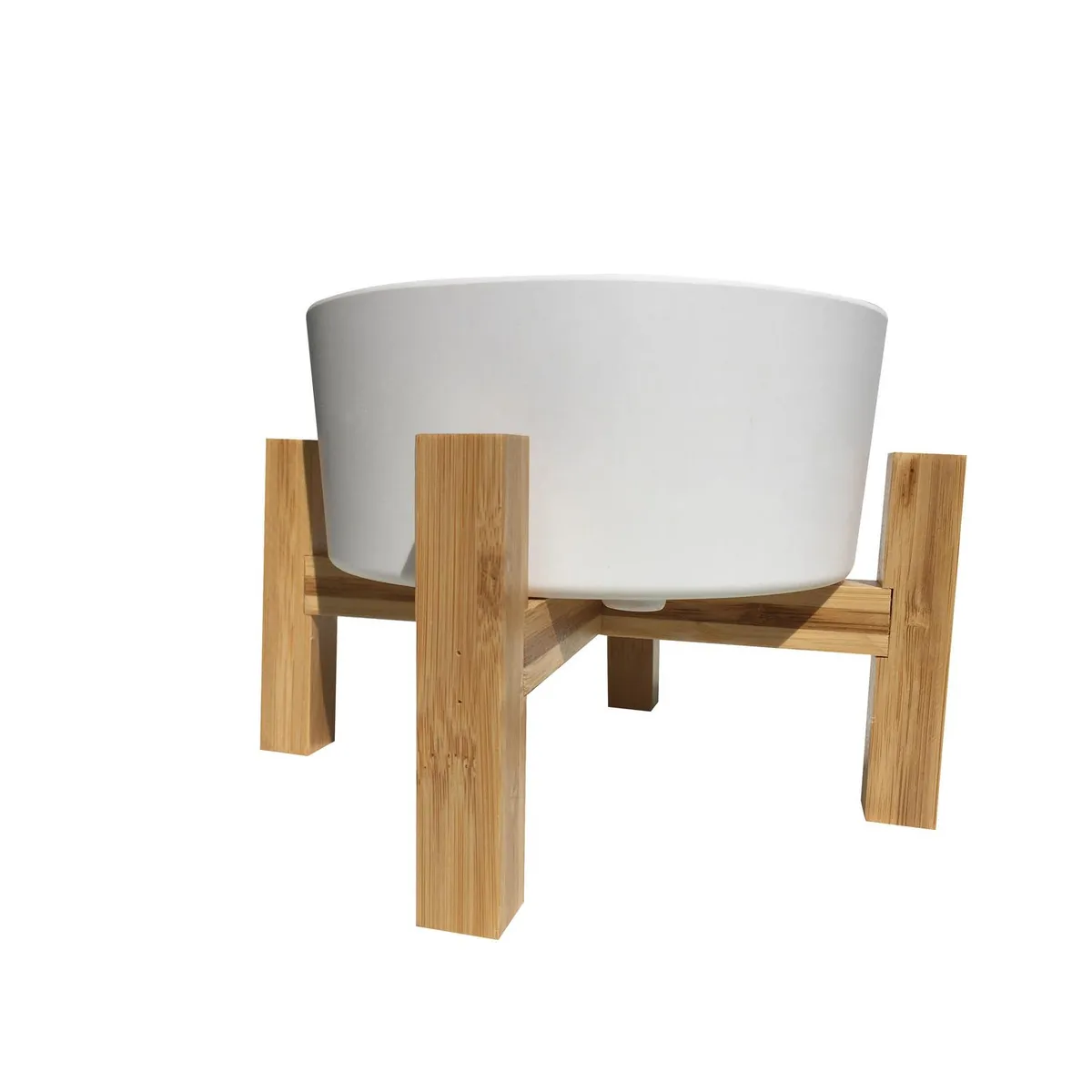 DECOGREEN - Plato mascotas con pedestal madera