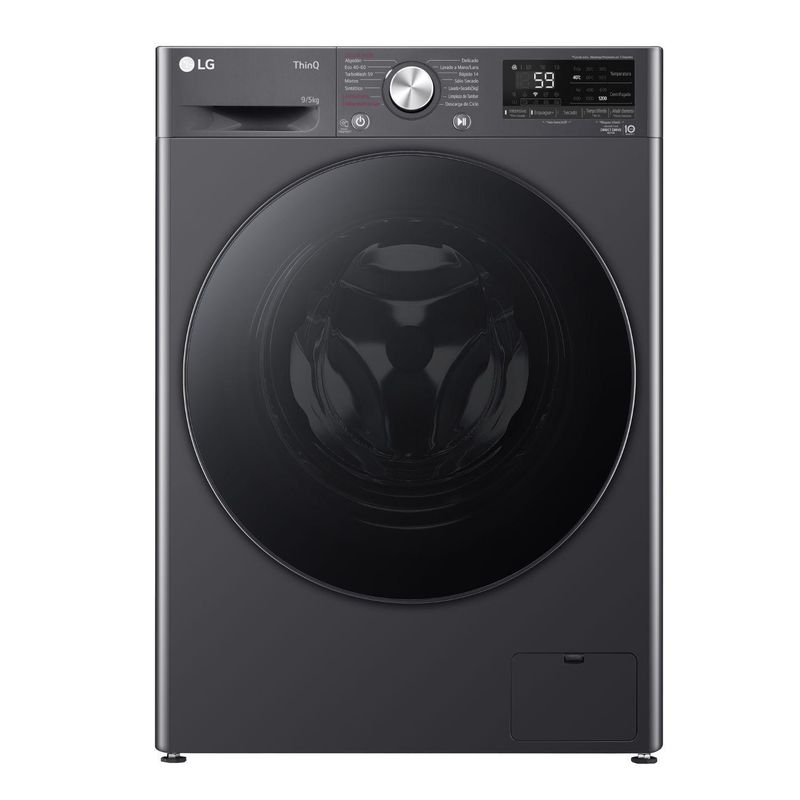 LG - Lavadora Secadora 9/5 kg Negro Matte WD9MVC4S6