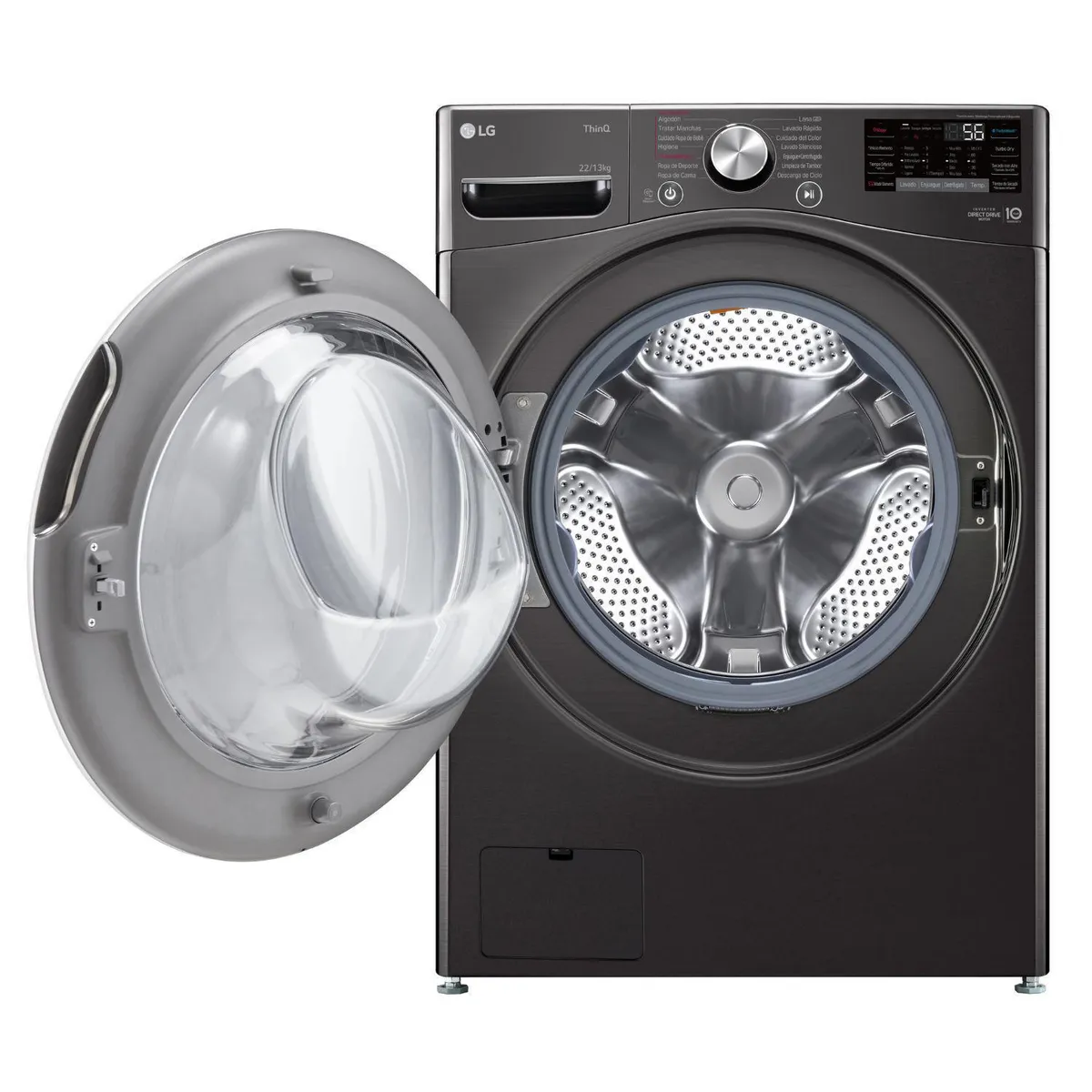 LG - Lavadora Secadora 22/13 kg Black Steel WD22BV2S6R