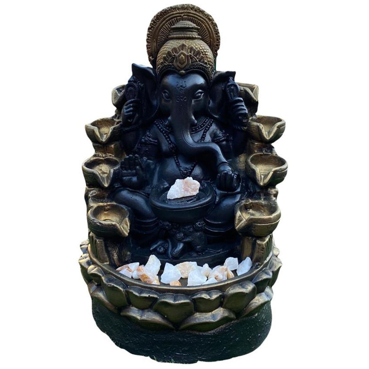 SAT NAM INSPIRES - Ganesha Sobre Pileta Cuarzo 40 cm