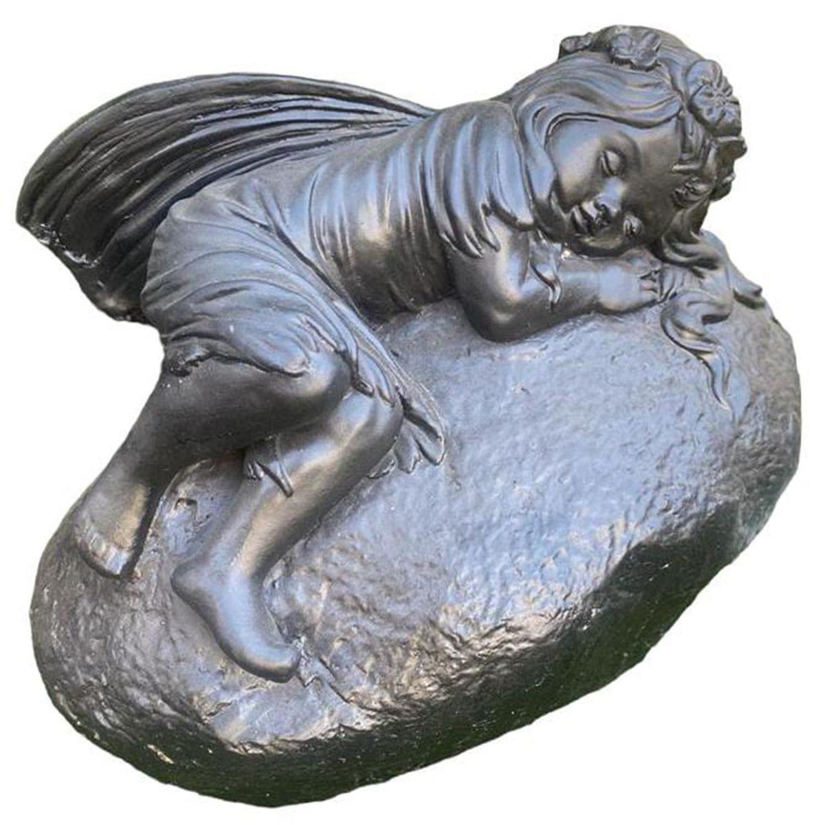 SAT NAM INSPIRES - Figura Niña Hada  Sobre Roca Black line