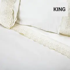 DORAL - Juego de Sábanas Broderie Santorini
