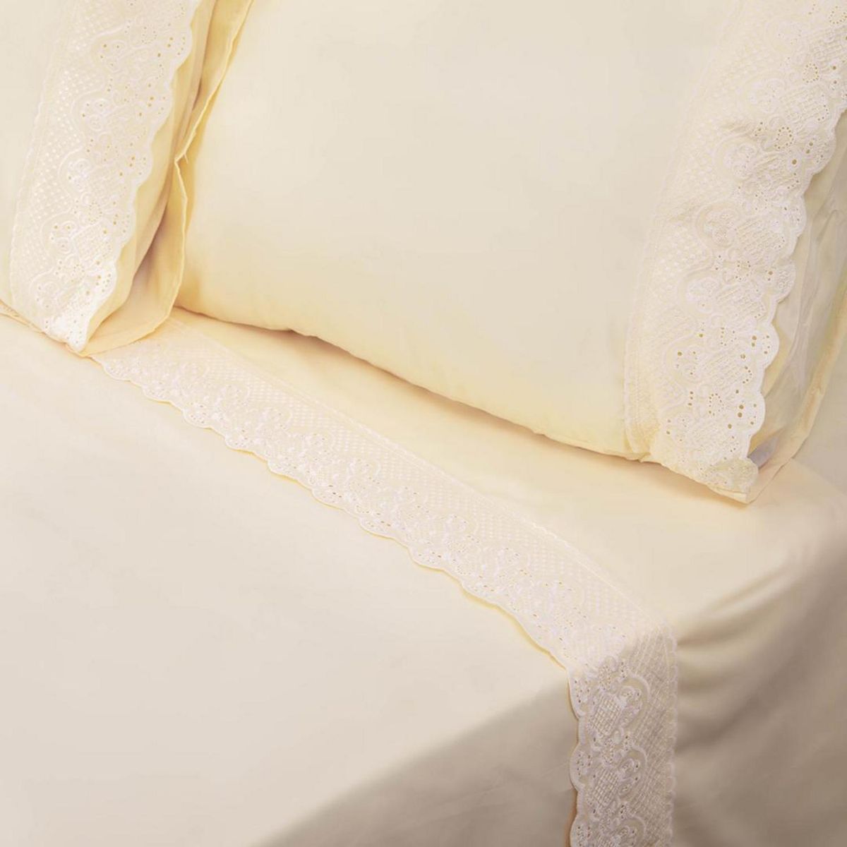 DORAL - Juego de Sábanas Broderie Santorini