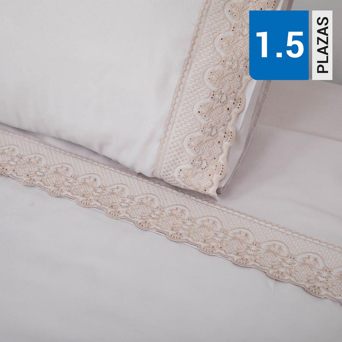 DORAL - Juego de Sábanas Broderie Santorini