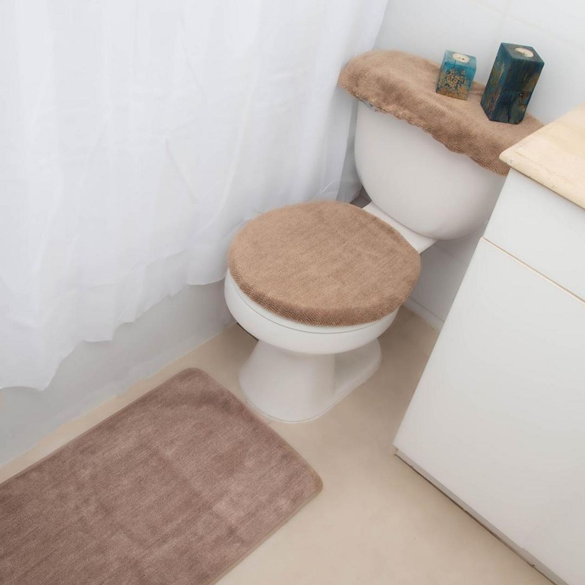 DORAL - Set baño liso 3 piezas azul