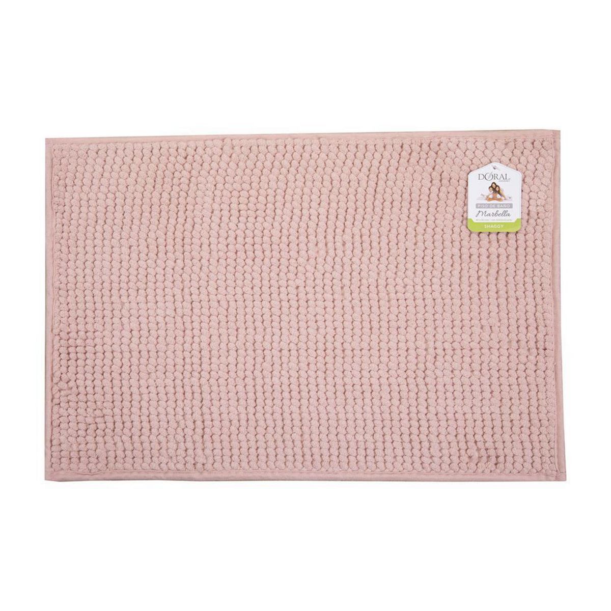 DORAL - Piso de baño marbella shaggy rosado 40x60cm