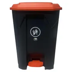 JENNY HOME - Basurero 50 Litros Plástico Negro/Naranja