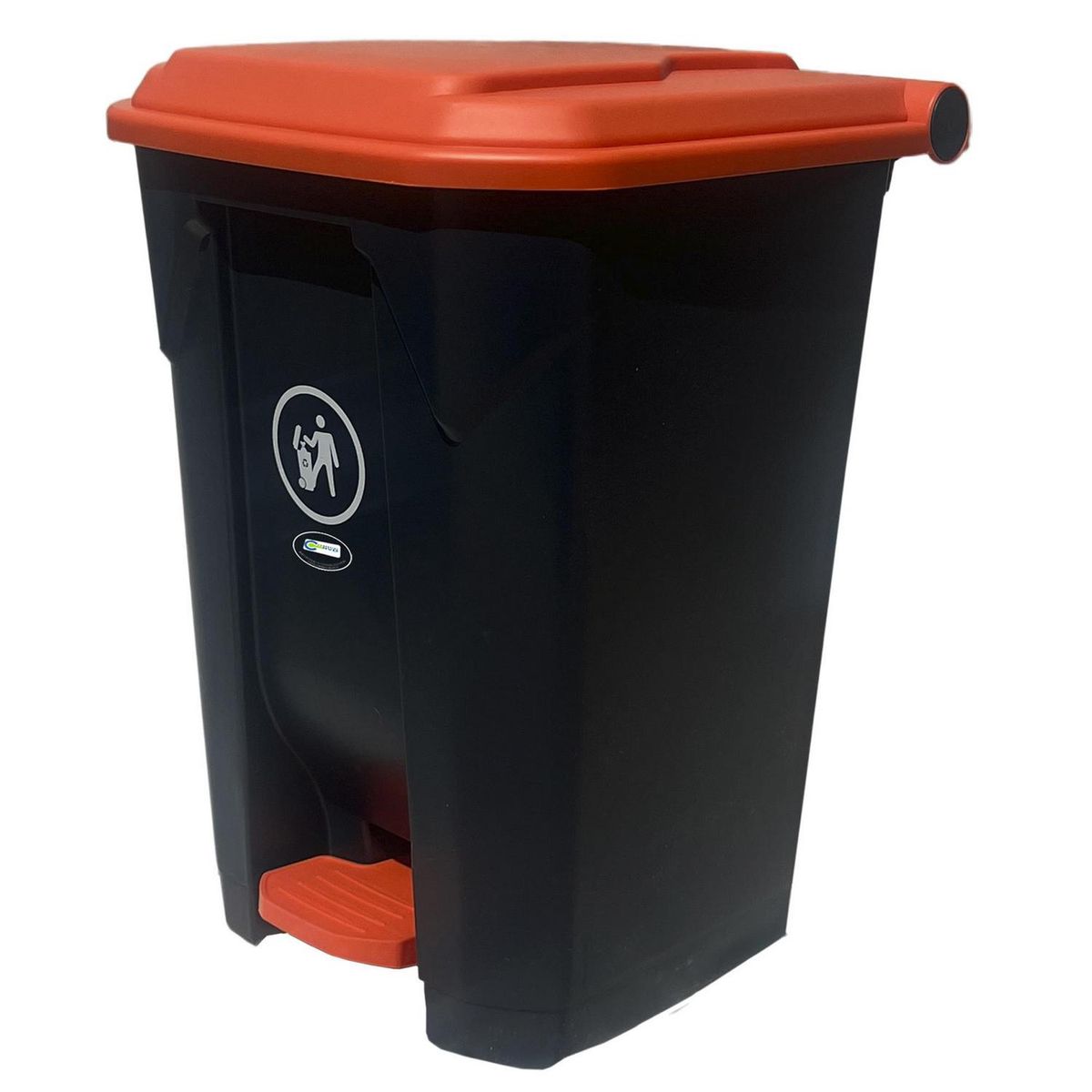 JENNY HOME - Basurero 50 Litros Plástico Negro/Naranja