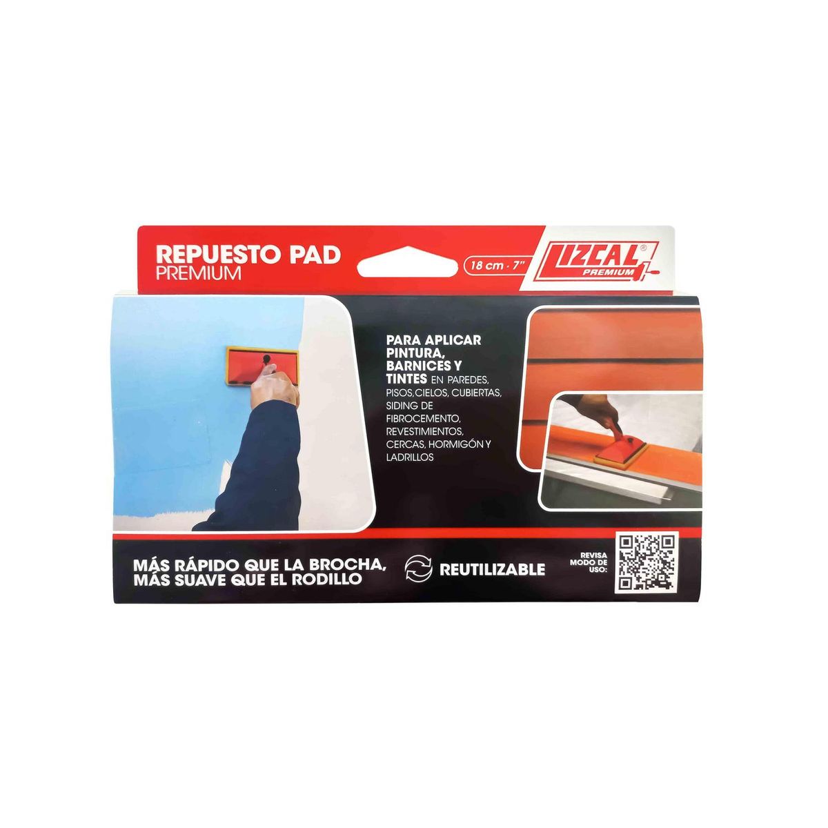 LIZCAL - Repuesto almohadilla flocada para reemplazar en pad 18x9 cm - 7"