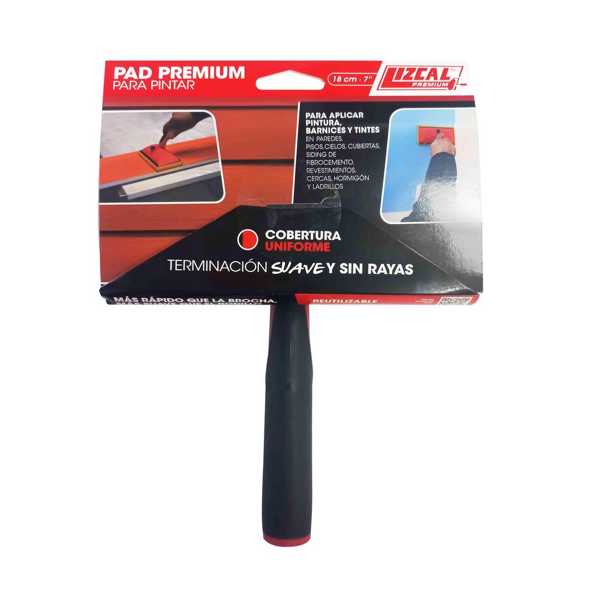 LIZCAL - Pad almohadilla flocada para pintar 18x9 cm con mango regulable sin angulo 7"