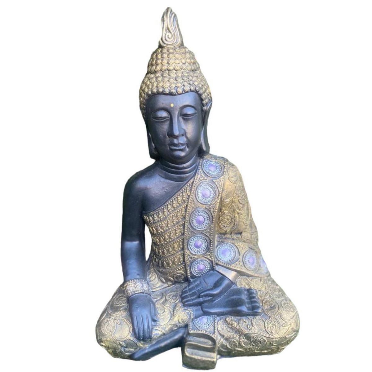 SAT NAM INSPIRES - Buda Meditación Mudra Bhumisparsha Golden / Black 50 cm