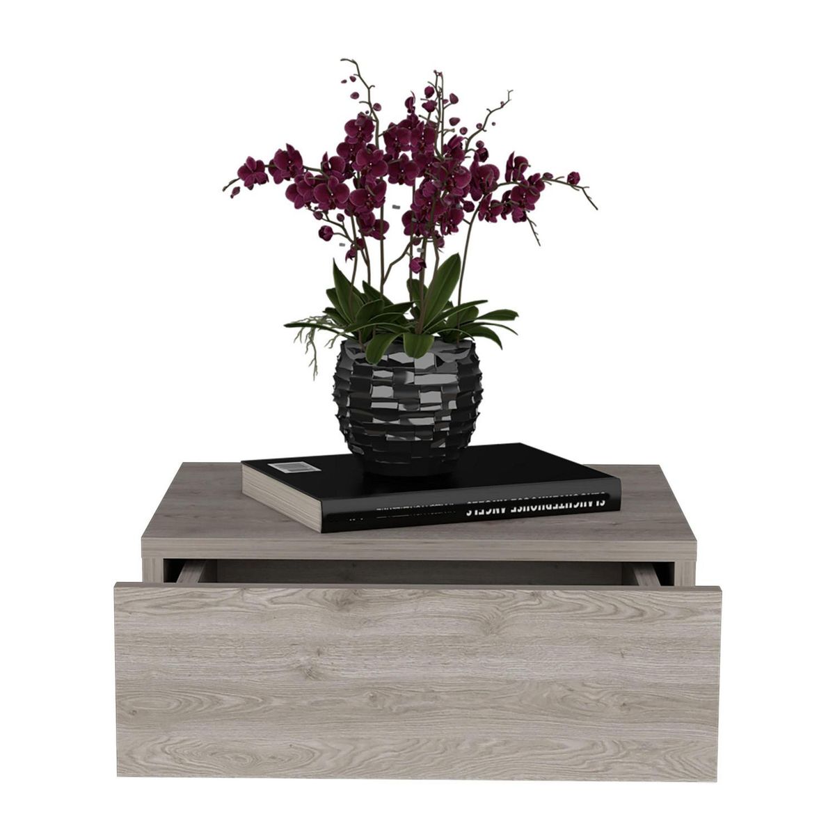 TUHOME - Velador 1 Cajón(es) Milano 40x13x34.1 cm Ceniza