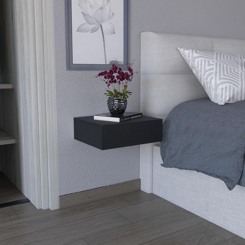 TUHOME - Velador 1 Cajón(es) Milano 40x13x34.1 cm Wengue
