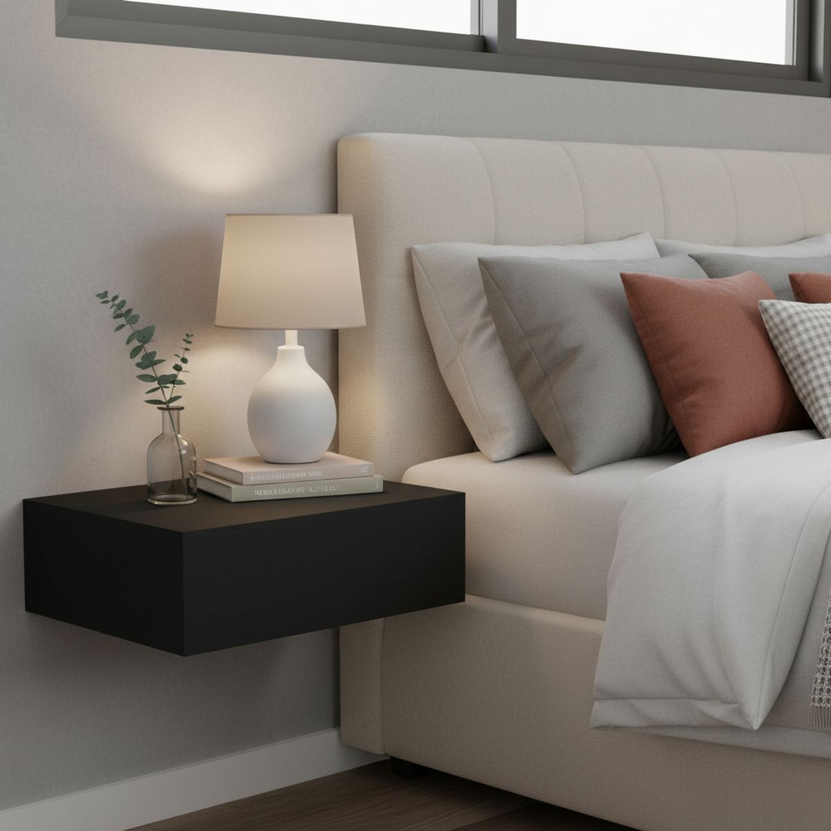 TUHOME - Velador 1 Cajón(es) Milano 40x13x34.1 cm Wengue