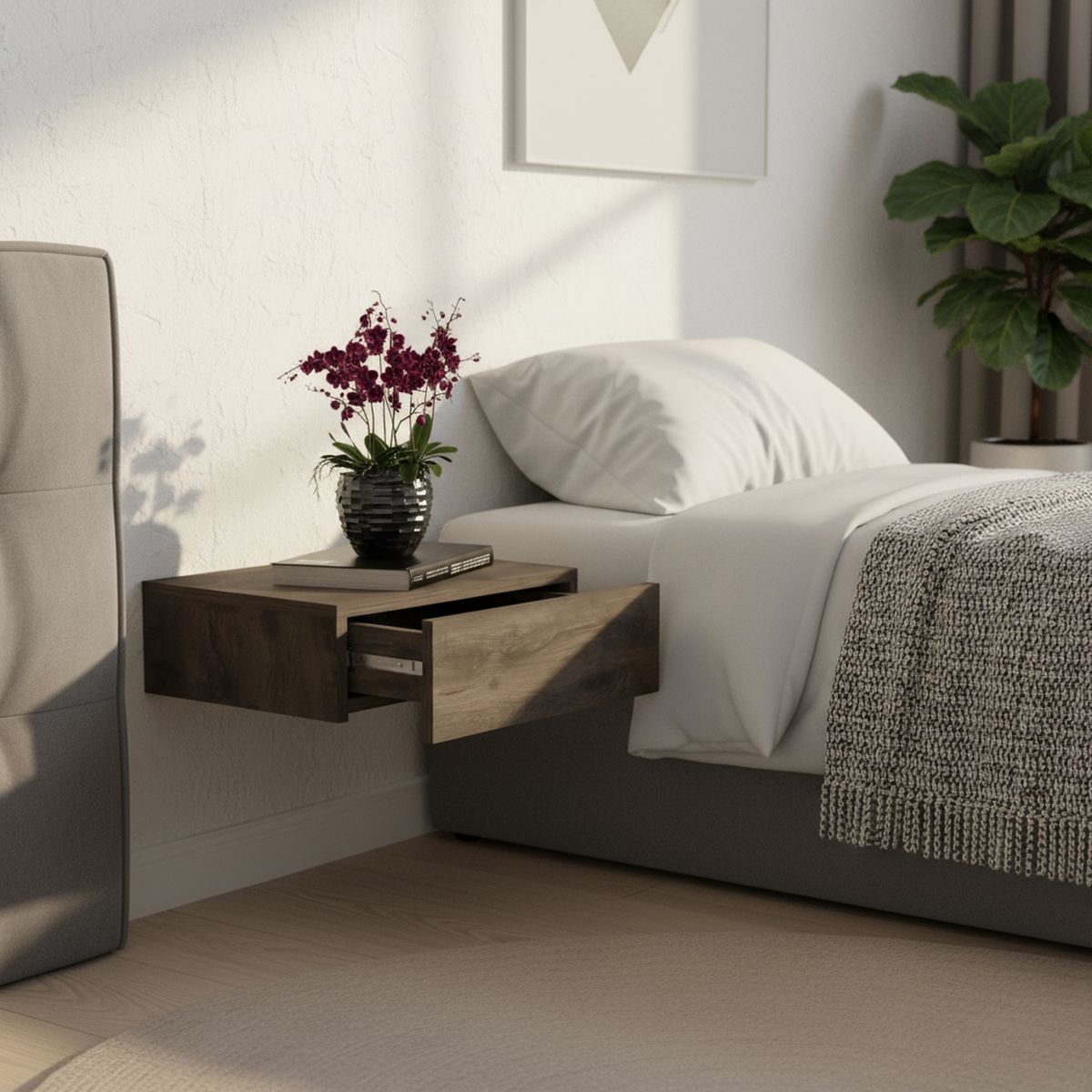 TUHOME - Velador 1 Cajón(es) Milano 40x13x34.1 cm Bellota