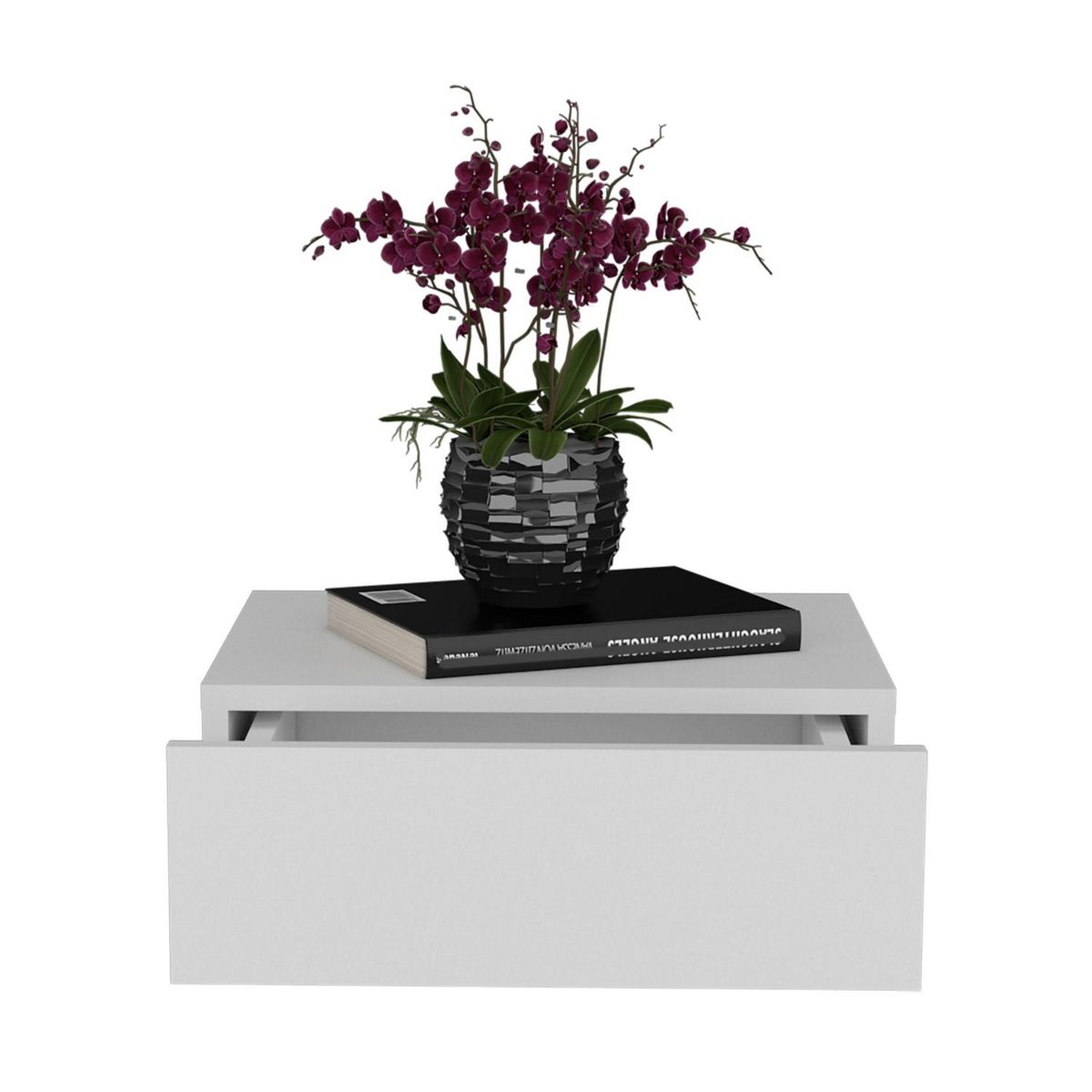 TUHOME - Velador 1 Cajón(es) Milano 40x13x34.1 cm Blanco