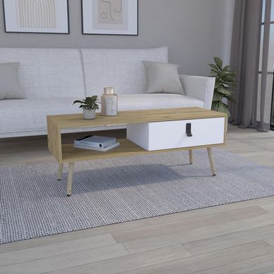 Mesa de centro Huna  macadamia / blanco