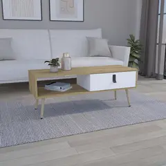 TUHOME - Mesa de centro Huna macadamia / blanco