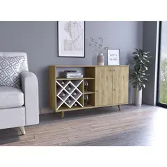 TUHOME - Mueble Bar Vihti 1 cajón macadamia + blanco M