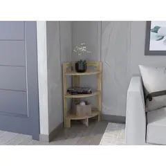TUHOME - Mesa auxiliar esquinera Riga a cajón macadamia