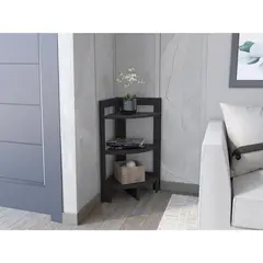 TUHOME - Mesa auxiliar esquinera Riga 1 cajón wengue