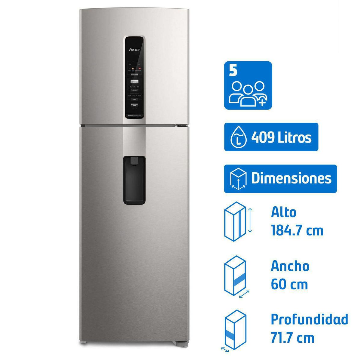 FENSA - Refrigerador Top Freezer No Frost 409 Litros IW45S