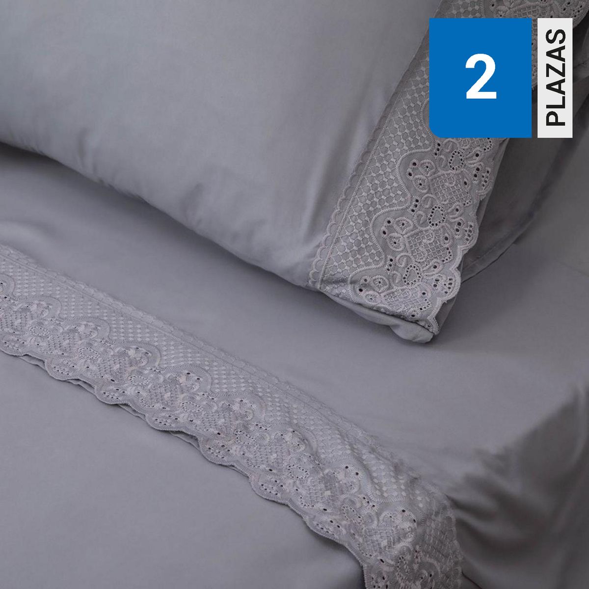 DORAL - Juego de Sábanas Broderie Santorini