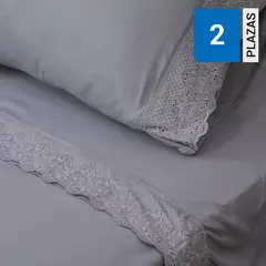 DORAL - Juego de Sábanas Broderie Santorini