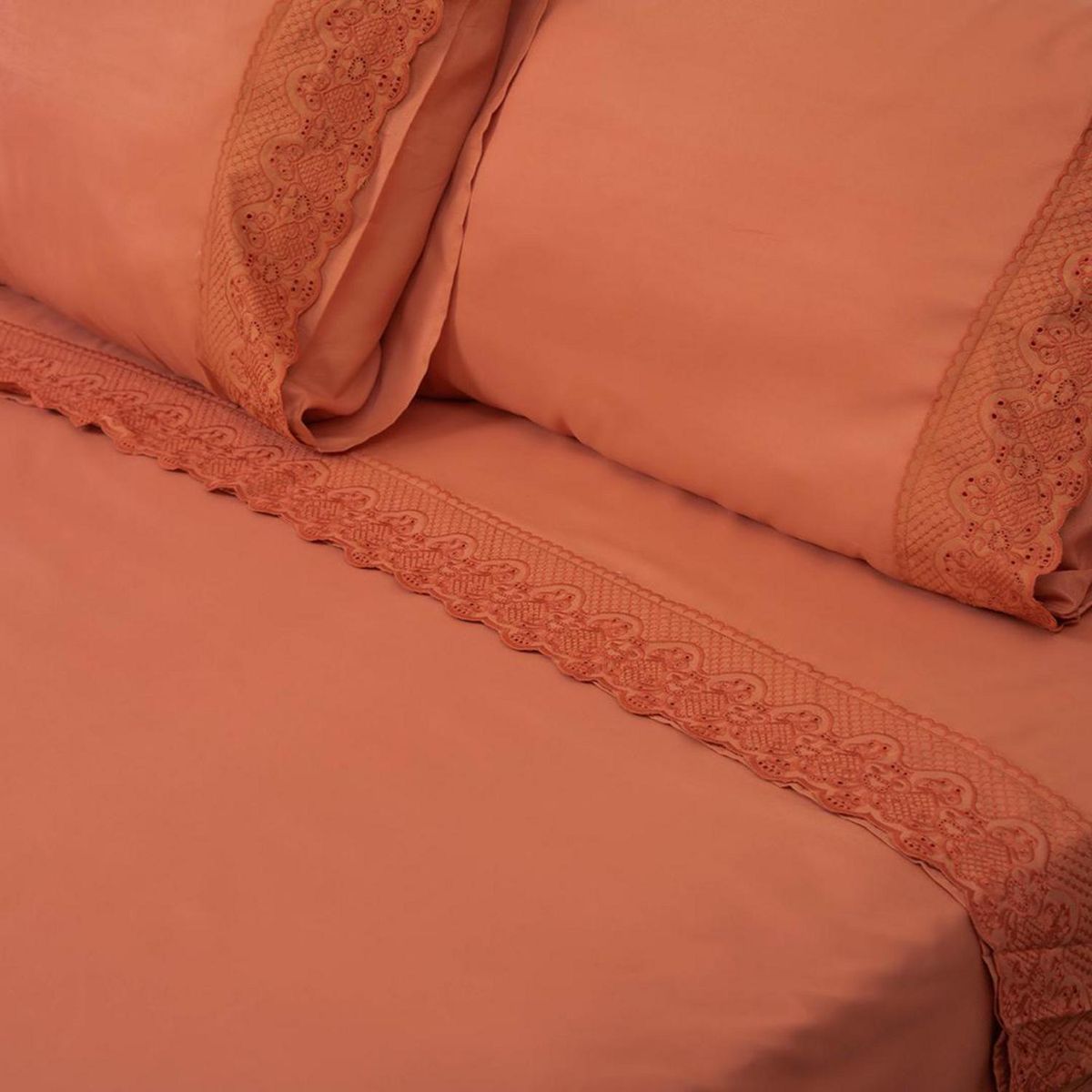 DORAL - Juego de Sábanas Broderie Santorini