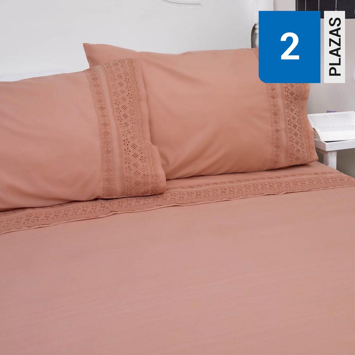 DORAL - Juego sábanas broderie amalia 144 hilos