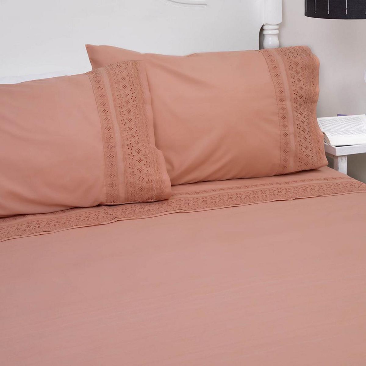 DORAL - Juego sábanas broderie amalia 144 hilos