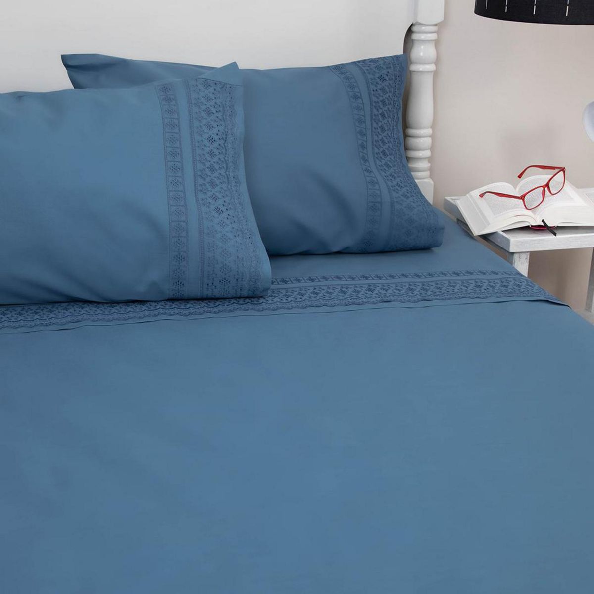 DORAL - Juego sábanas broderie amalia 144 hilos