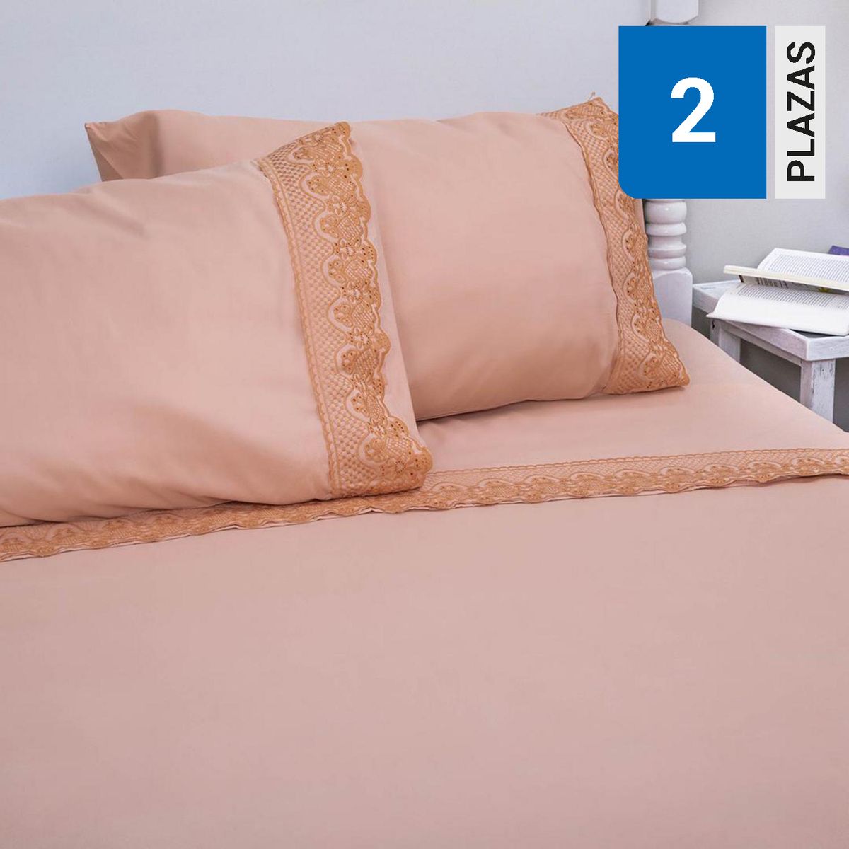 DORAL - Juego de Sábanas Broderie Santorini