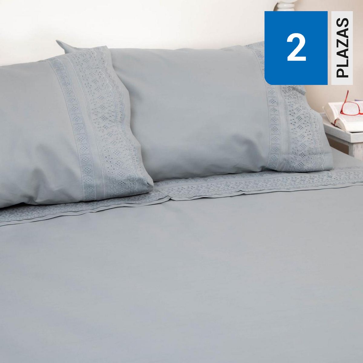 DORAL - Juego sábanas broderie amalia 144 hilos