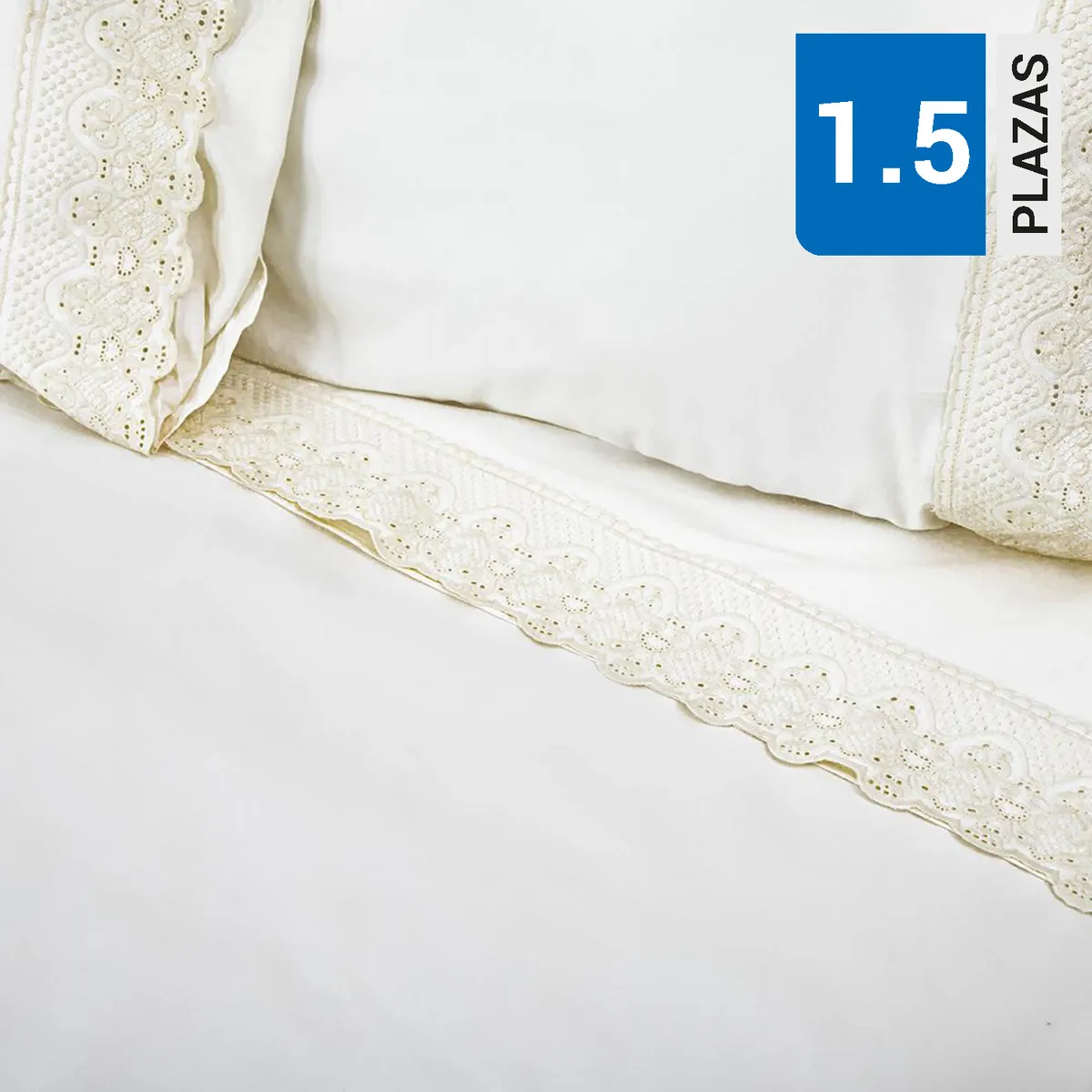 DORAL - Juego de Sábanas Broderie Santorini