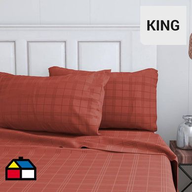 Juego sbanas king terracota embossed escocs mf