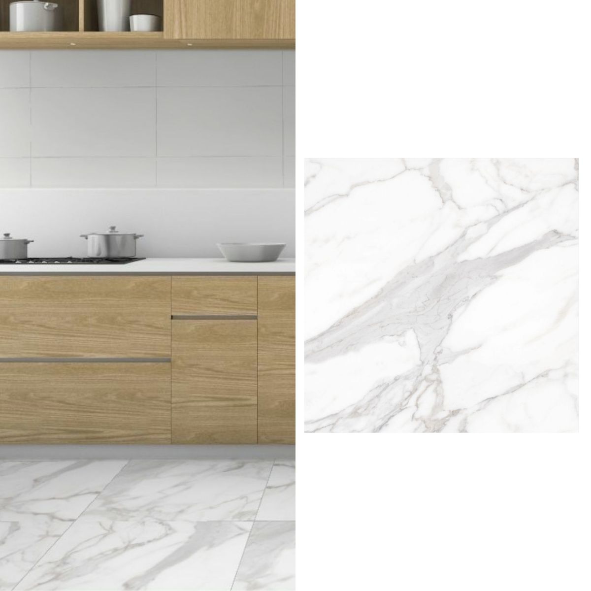 EMBRAMACO - Cerámica 60x60 cm Calacata Gris 2.58 m2