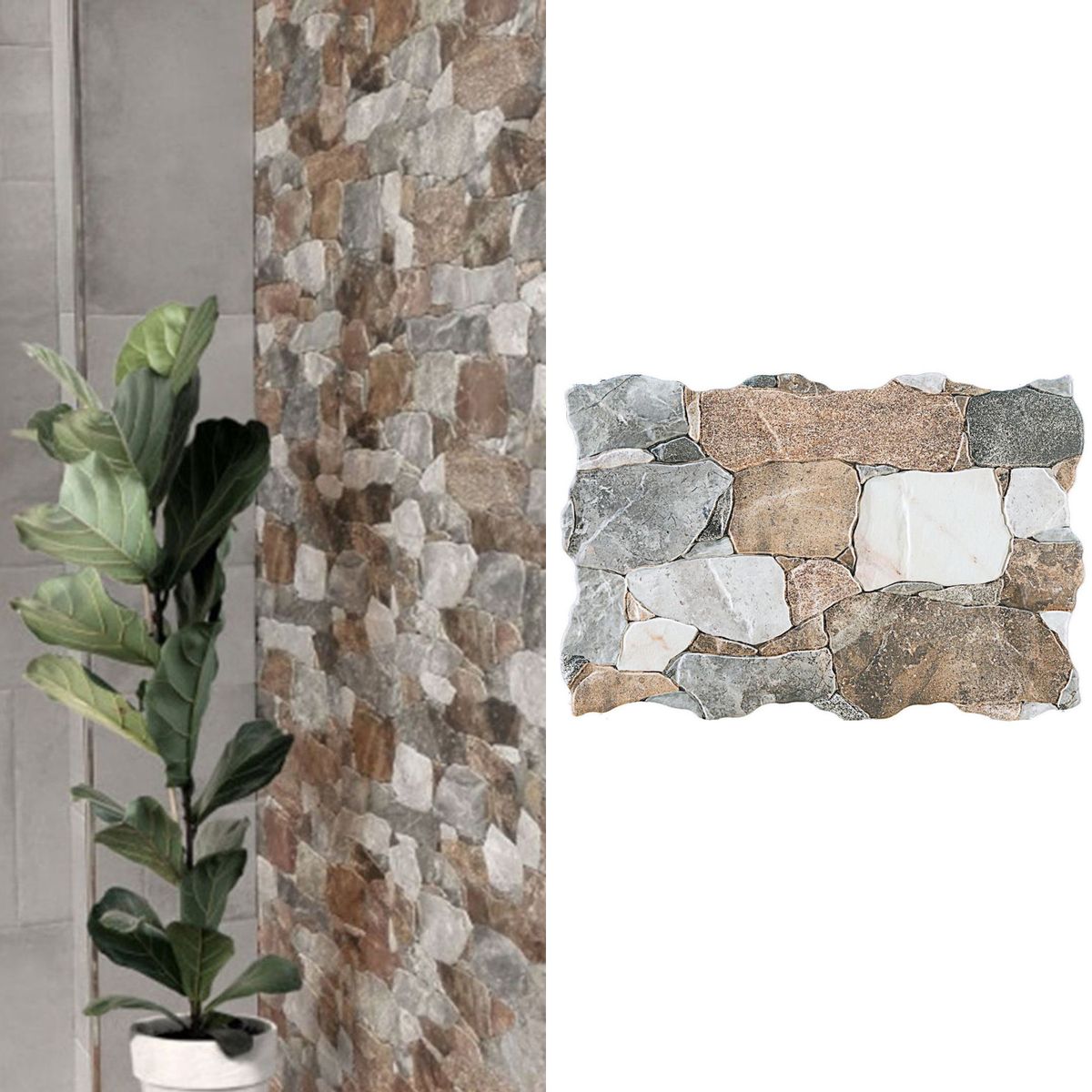 GENERICO - Cerámica Muro 34x50 cm Medellin Grafito 1.5 m2