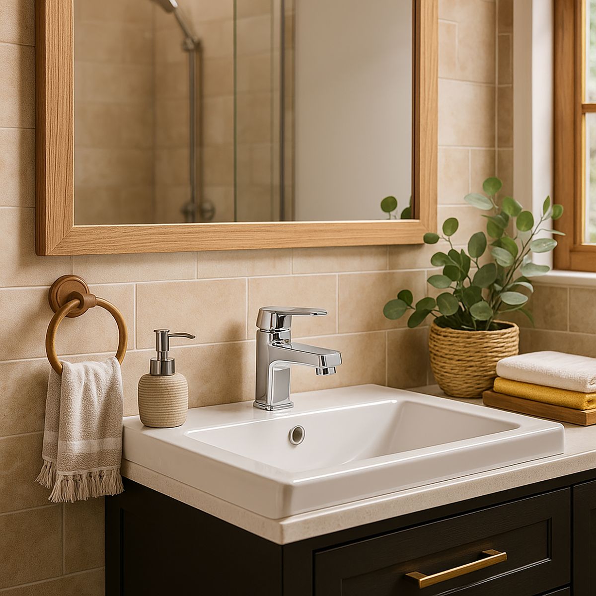 STRETTO - Monomando Lavamanos Modena Eco Cromado