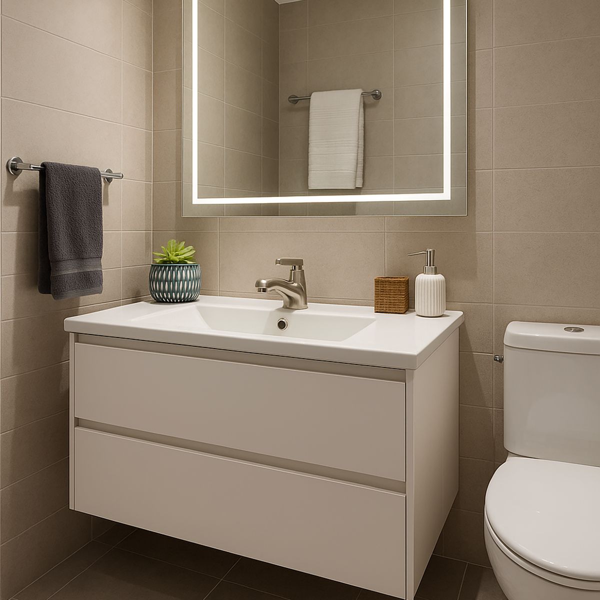 STRETTO - Llave Lavatorio Satinado