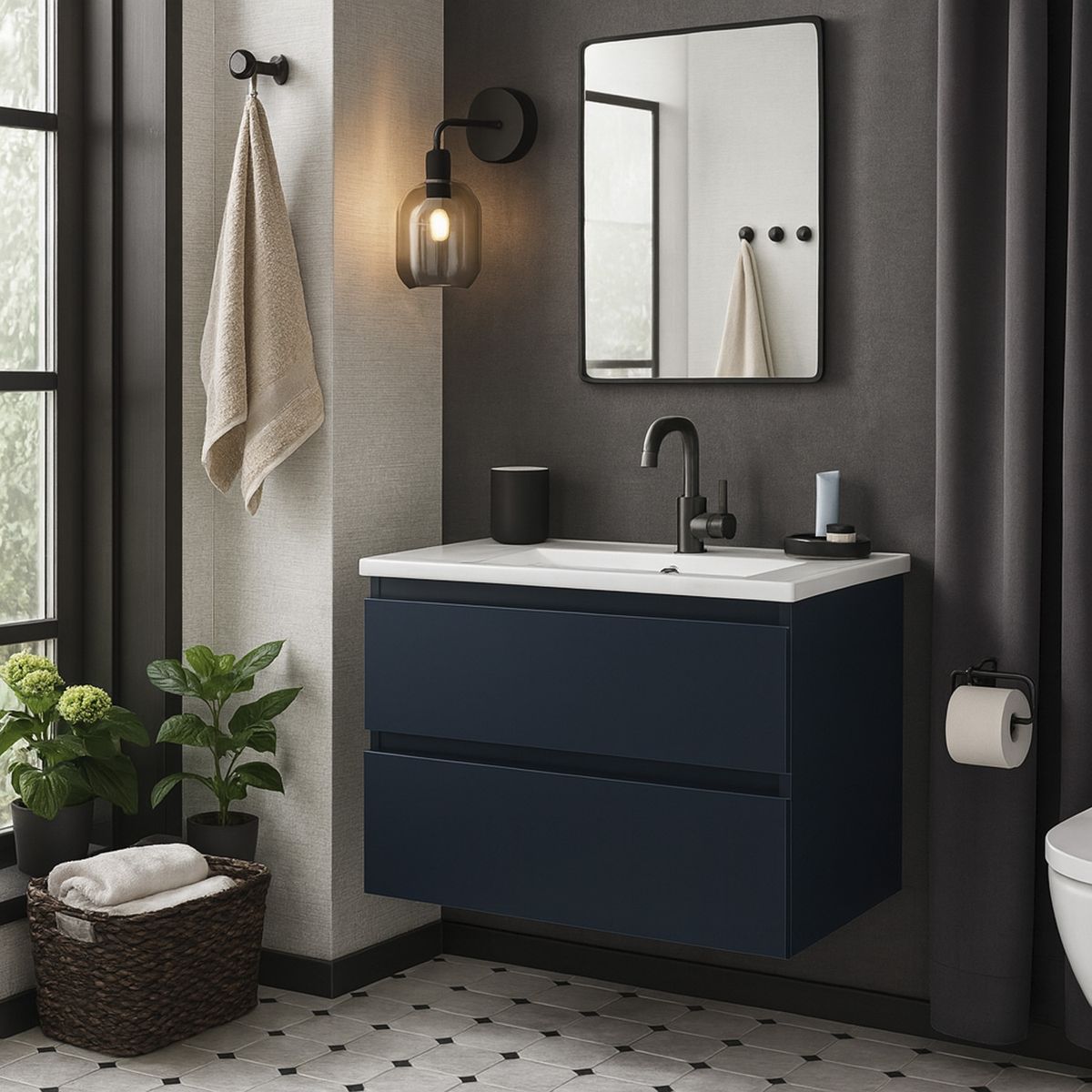 STRETTO - Monomando Lavamanos Novara Gris