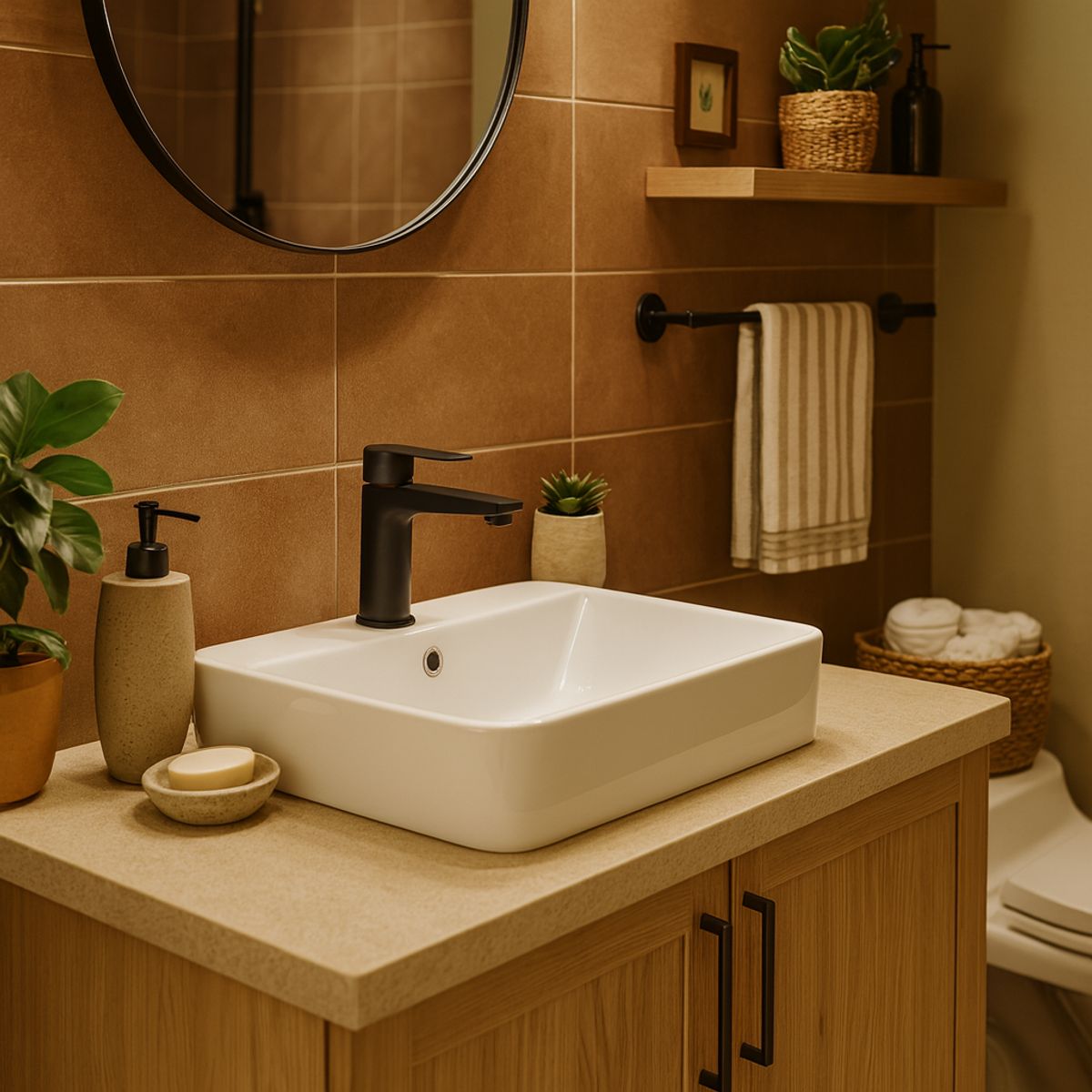 STRETTO - Monomando Lavamanos Verceli Negro