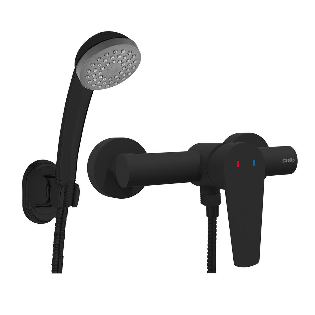 STRETTO - Monomando Ducha Verceli Negro