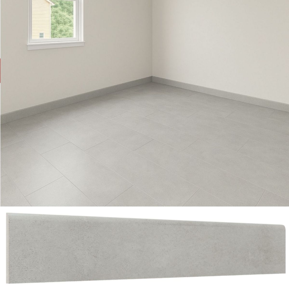 MERCURY - Guardapolvo 10X60 Porcelanato Cemento Silver