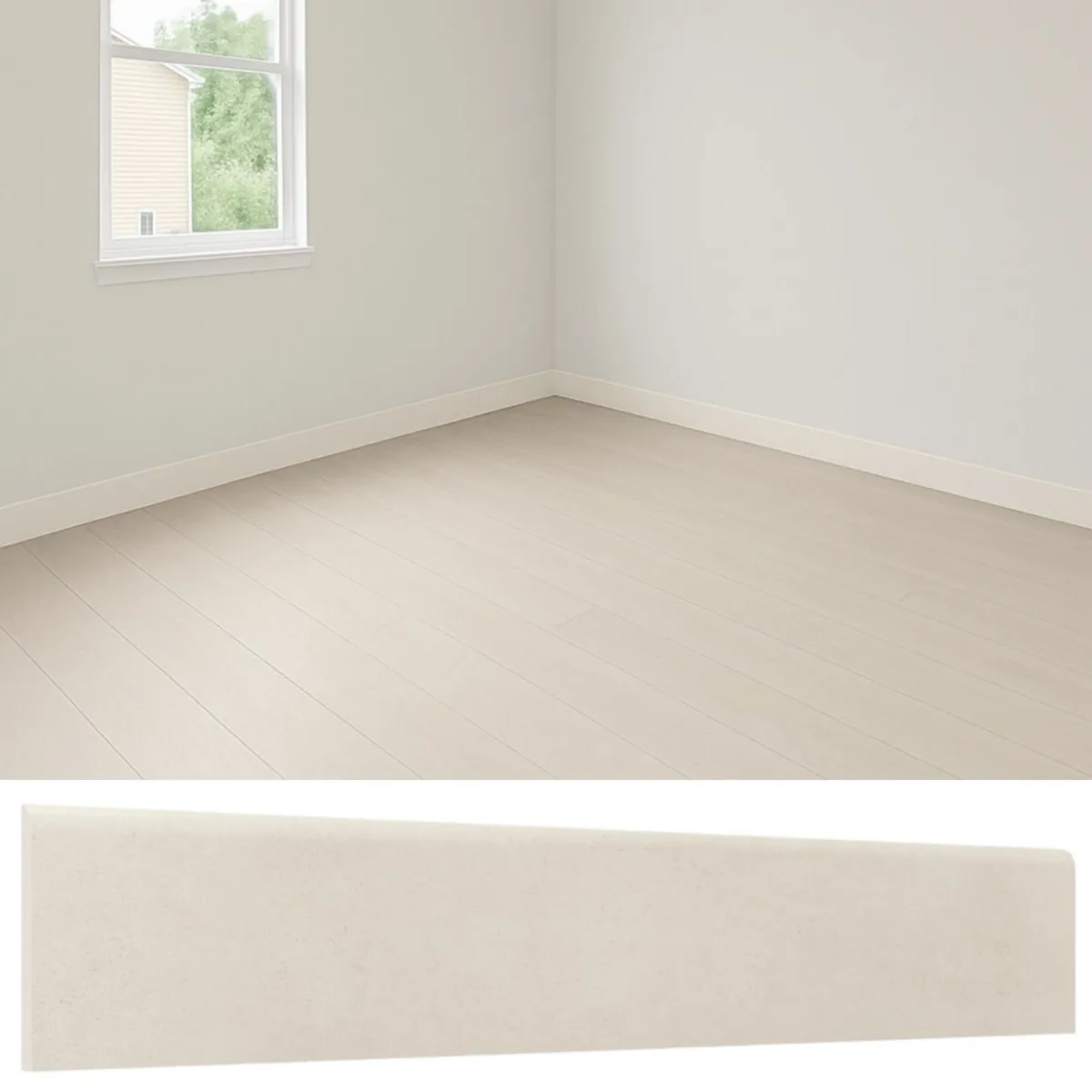 MERCURY - Guardapolvo 10X60 Porcelanato Cemento Bone