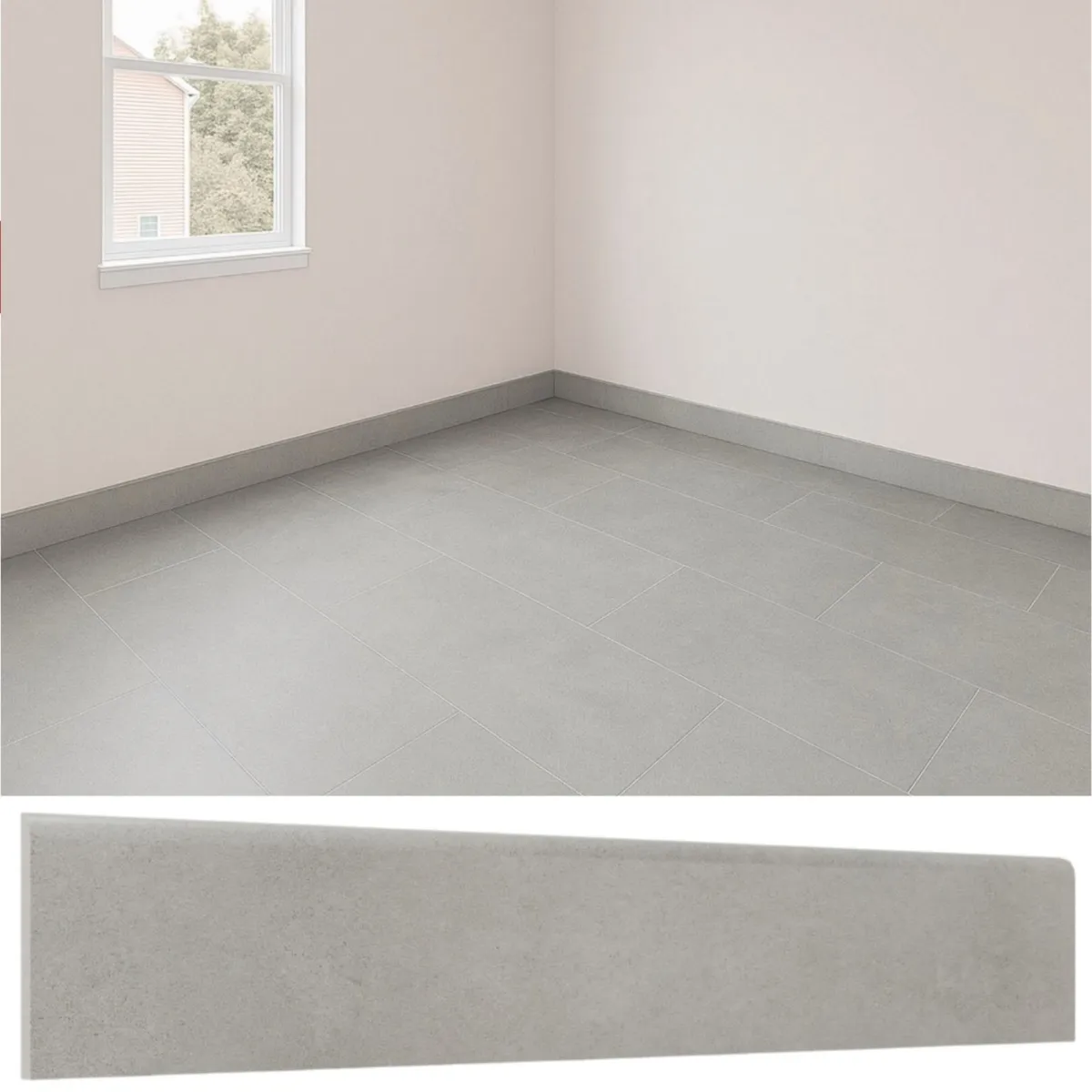 MERCURY - Guardapolvo 10X60 Porcelanato Cemento Grey