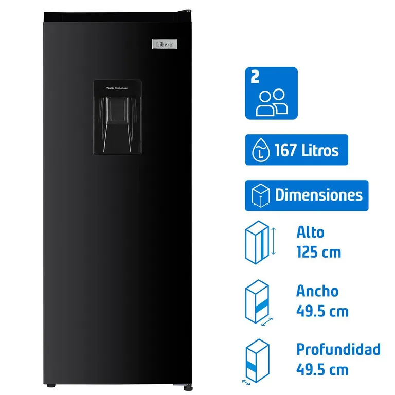 Refrigerador Single Door Frío Directo 167 Litros Negro LFM-178DFNW