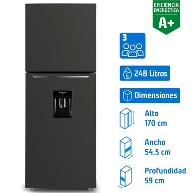 Refrigerador Top Freezer No Frost 248 Litros Negro LRT-265NFNW