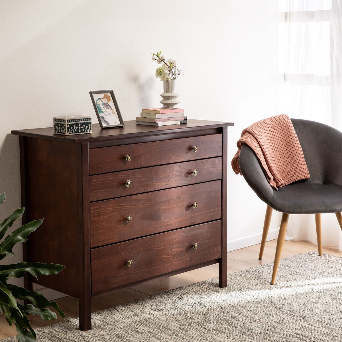 CIC - Cómoda 4 Cajón(es) Berlin 106x89x49 cm Chocolate