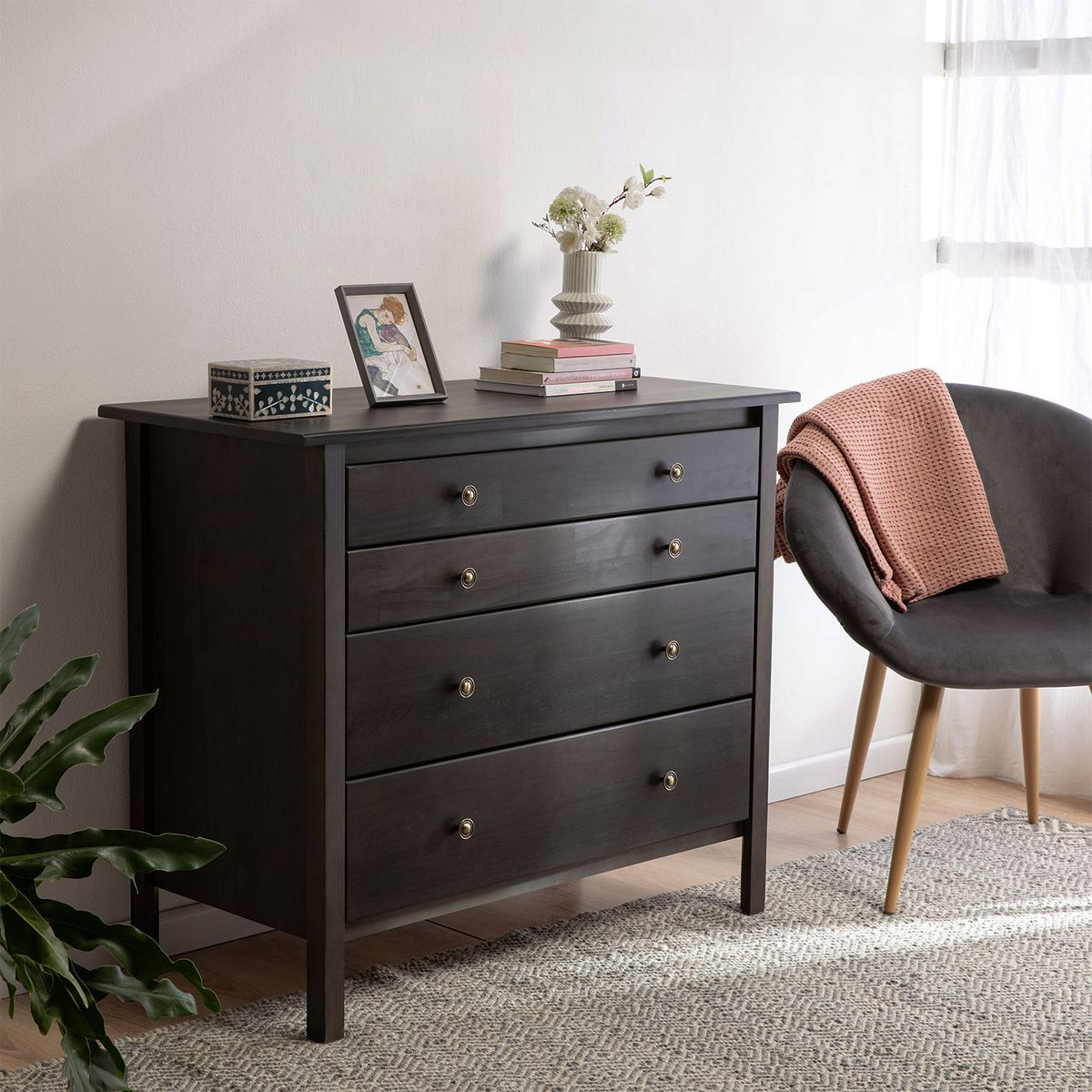 CIC - Cómoda 4 Cajón(es) Berlin 106x89x49 cm Gris Marengo